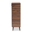 Baxton Studio Salma Walnut Brown Finished Wood 2-Door Shoe Storage Cabinet