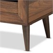 Baxton Studio Salma Walnut Brown Finished Wood 2-Door Shoe Storage Cabinet
