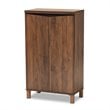 Baxton Studio Talon Brown and Dark Grey Finished 2-Door Shoe Storage Cabinet