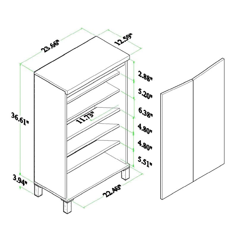 Baxton Studio Talon Brown and Dark Grey Finished 2-Door Shoe Storage Cabinet