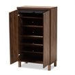Baxton Studio Talon Brown and Dark Grey Finished 2-Door Shoe Storage Cabinet