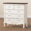 Baxton Studio Levron Brown and White Finished Wood 5-Drawer Storage Cabinet
