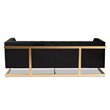 Baxton Studio Ambra Black Velvet and Button Tufted Sofa with Gold-Tone Frame