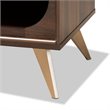 Baxton Studio Dena Walnut Brown Wood and Gold Finished TV Stand