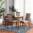 Baxton Studio Rosa Grey and Walnut Brown Finished Wood 5-Piece Dining Set