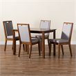 Baxton Studio Rosa Grey and Walnut Brown Finished Wood 5-Piece Dining Set
