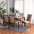 Baxton Studio Rosa Grey and Walnut Brown Finished Wood 7-Piece Dining Set