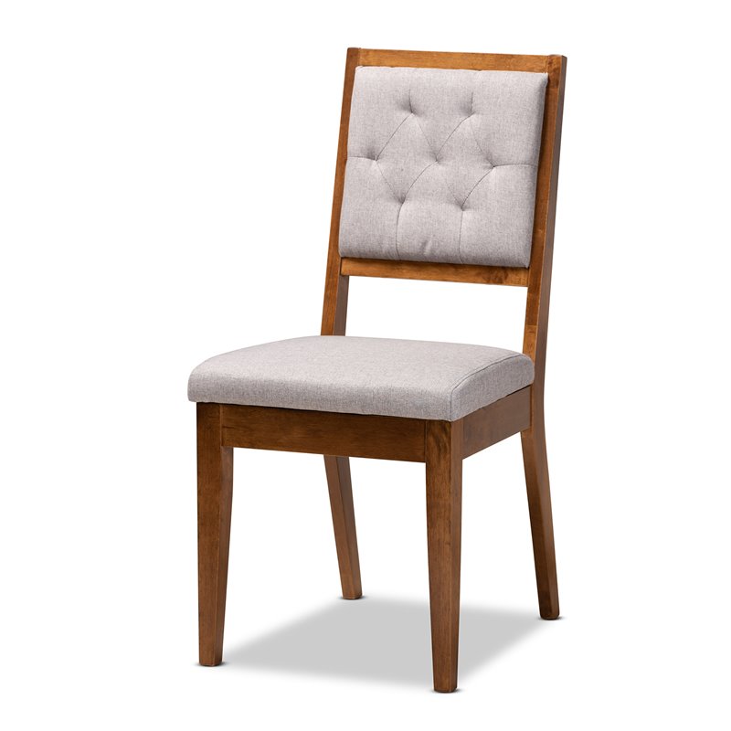 Baxton Studio Suvi Grey and Walnut Brown Finished Wood 5-Piece Dining Set