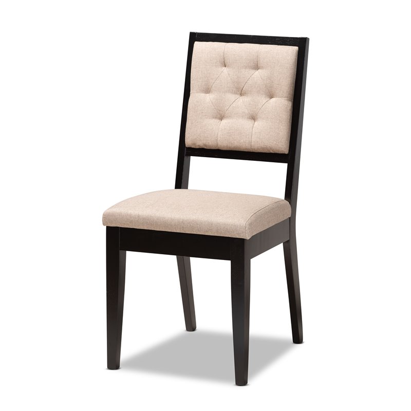 Baxton Studio Suvi Sand and Dark Brown Finished Wood 5-Piece Dining Set