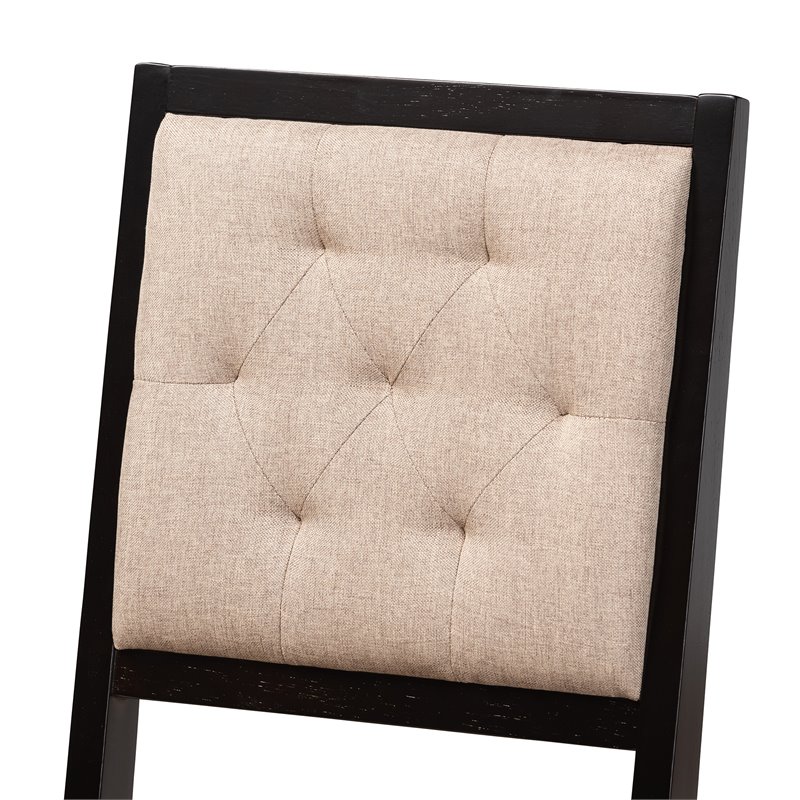 Baxton Studio Suvi Sand and Dark Brown Finished Wood 5-Piece Dining Set