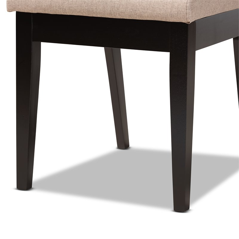 Baxton Studio Suvi Sand and Dark Brown Finished Wood 5-Piece Dining Set