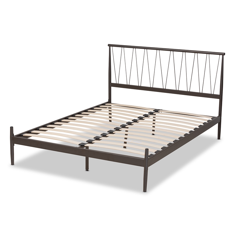 Baxton Studio Samir Modern Black Finished Metal Full Size Platform Bed