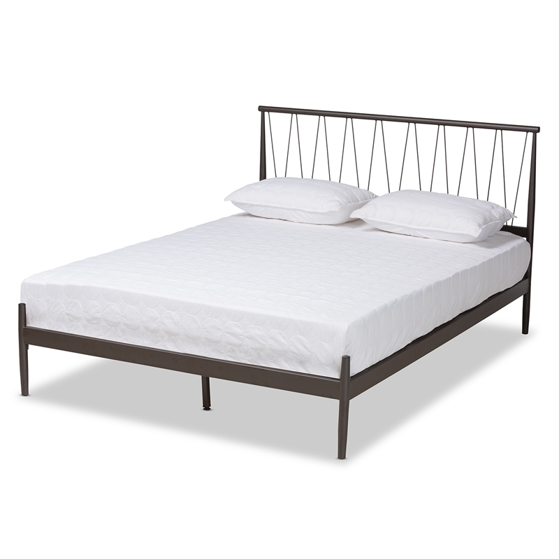 Baxton Studio Samir Modern Black Finished Metal Full Size Platform Bed