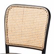 Baxton Studio Vance Brown Woven Rattan and Black Wood Cane Counter Stool