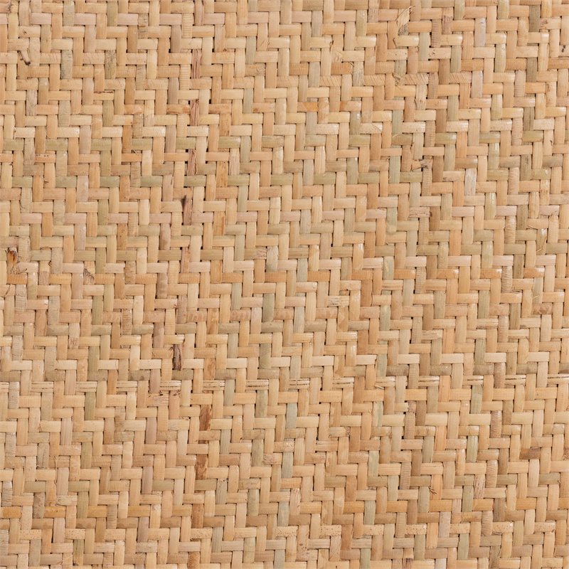 Baxton Studio Vance Brown Woven Rattan and Black Wood Cane Counter Stool