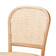 Baxton Studio Vance Brown Woven Rattan and Wood Cane Counter Stool