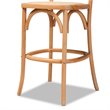 Baxton Studio Vance Brown Woven Rattan and Wood Cane Counter Stool