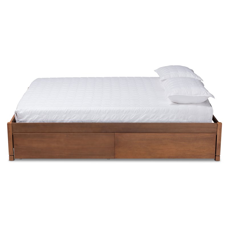 Baxton Studio Yara Brown Finished Wood Queen Size 4-Drawer Platform Storage Bed
