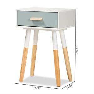 baxton studio ilana brown finished and multi-colored wood 1-drawer nightstand