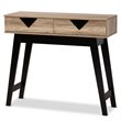 Baxton Studio Wales Light Brown Finished Wood 2-Drawer Console Table