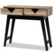 Baxton Studio Wales Light Brown Finished Wood 2-Drawer Console Table