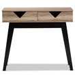 Baxton Studio Wales Light Brown Finished Wood 2-Drawer Console Table