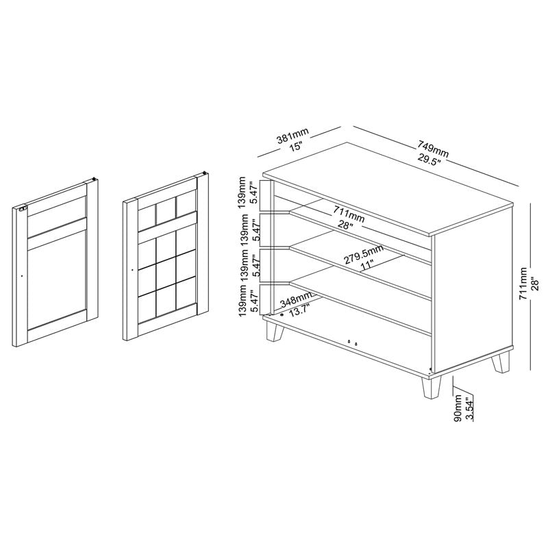 Baxton Studio Glidden Oak Brown Finished Wood 2-Door Shoe Storage Cabinet