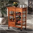 Baxton Studio Crayton Brown Finished Wood Kitchen Storage Cart