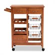 Baxton Studio Crayton Brown Finished Wood Kitchen Storage Cart