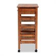 Baxton Studio Crayton Brown Finished Wood Kitchen Storage Cart
