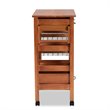 Baxton Studio Crayton Brown Finished Wood Kitchen Storage Cart
