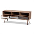 Baxton Studio Leane Brown Finished and Multi-Colored Wood 3-Drawer TV Stand