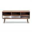 Baxton Studio Leane Brown Finished and Multi-Colored Wood 3-Drawer TV Stand