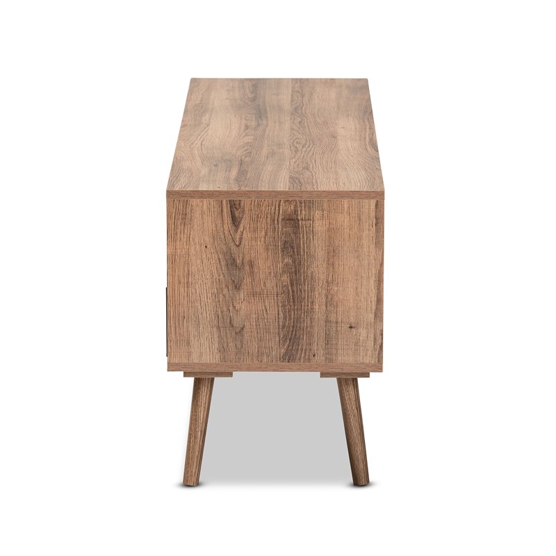 Baxton Studio Leane Brown Finished and Multi-Colored Wood 3-Drawer TV Stand