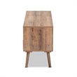 Baxton Studio Leane Brown Finished and Multi-Colored Wood 3-Drawer TV Stand
