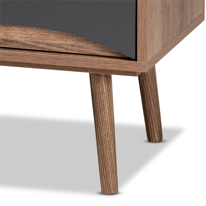 Baxton Studio Leane Brown Finished and Multi-Colored Wood 3-Drawer TV Stand