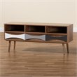Baxton Studio Leane Brown Finished and Multi-Colored Wood 3-Drawer TV Stand