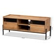 Baxton Studio Tasman Brown Finished Wood and Black Metal 2-Door TV Stand