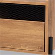 Baxton Studio Tasman Brown Finished Wood and Black Metal 2-Door TV Stand