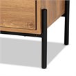 Baxton Studio Tasman Brown Finished Wood and Black Metal 2-Door TV Stand