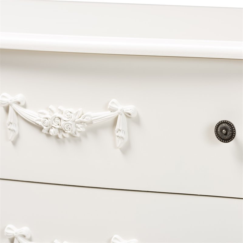 Baxton Studio Callen White Finished Wood 4-Drawer Storage Cabinet