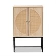 Baxton Studio Ardon Light Brown Finished Wood and Metal 2-Door Storage Cabinet