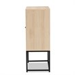 Baxton Studio Ardon Light Brown Finished Wood and Metal 2-Door Storage Cabinet