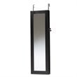 Baxton Studio Richelle Black Finished Wood Hanging Jewelry Armoire with Mirror