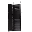 Baxton Studio Richelle Black Finished Wood Hanging Jewelry Armoire with Mirror