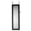 Baxton Studio Richelle Black Finished Wood Hanging Jewelry Armoire with Mirror