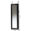 Baxton Studio Richelle Black Finished Wood Hanging Jewelry Armoire with Mirror