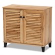 Baxton Studio Coolidge Oak Brown Finished Wood 2-Door Shoe Storage Cabinet