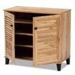 Baxton Studio Coolidge Oak Brown Finished Wood 2-Door Shoe Storage Cabinet