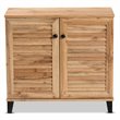 Baxton Studio Coolidge Oak Brown Finished Wood 2-Door Shoe Storage Cabinet